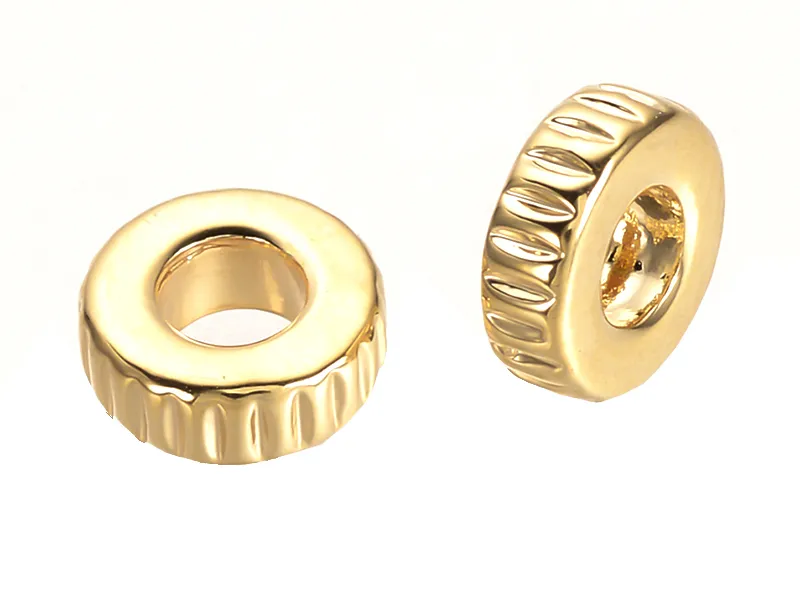 Acheter 10 perles intercalaires à motifs - doré à l'or fin 18k - 6,5 x 2 mm En ligne
