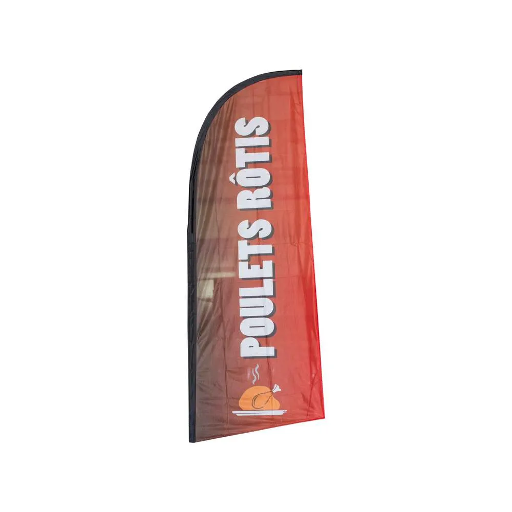 Beach flag - drapeau publicitaire 225x85cm poulets rôtis
