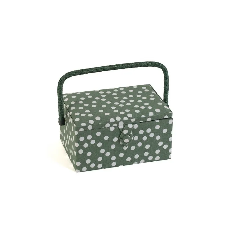 Boite à couture - pois fond Vert