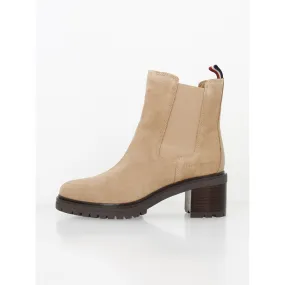 Boots à talons chelsea beige femme - Tommy Hilfiger | wimod