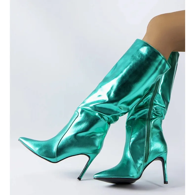 Bottes à talons vert foncé de Jaylin