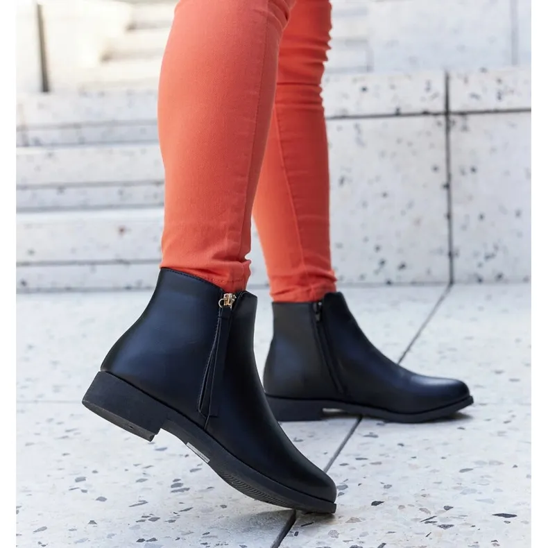 Bottines plates isolées noires Paien le noir