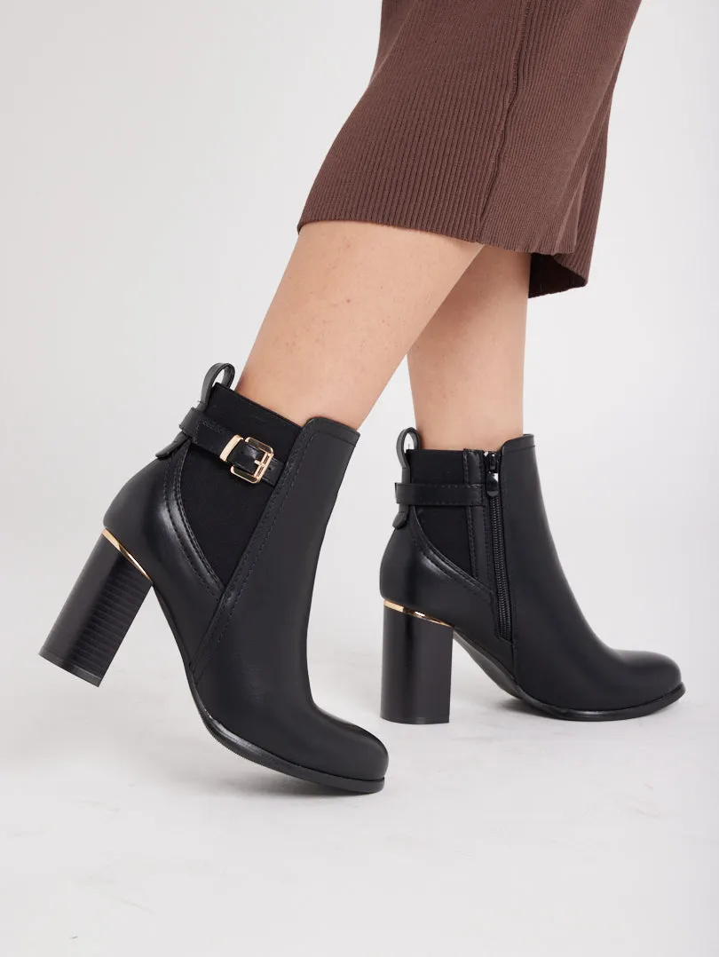 Bottines talons hauts carrés