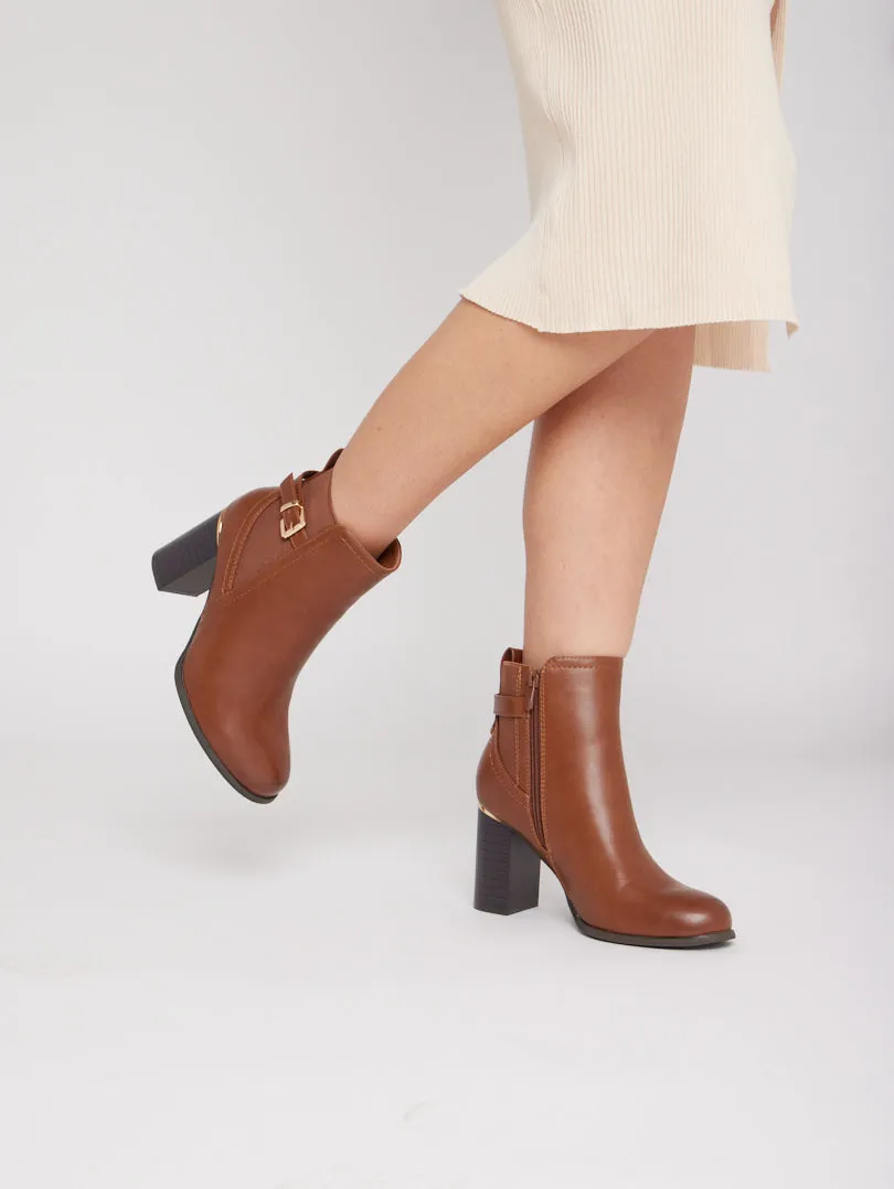 Bottines talons hauts carrés
