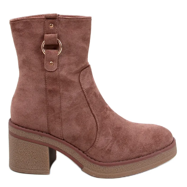 Bottines à talons larges Cooke Kaki brun