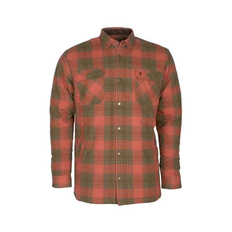 CHEMISE MANCHES LONGUES HOMME PINEWOOD FINNVEDEN CHECK PADD - TERRACOTTA/OLIVE