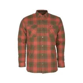CHEMISE MANCHES LONGUES HOMME PINEWOOD FINNVEDEN CHECK PADD - TERRACOTTA/OLIVE