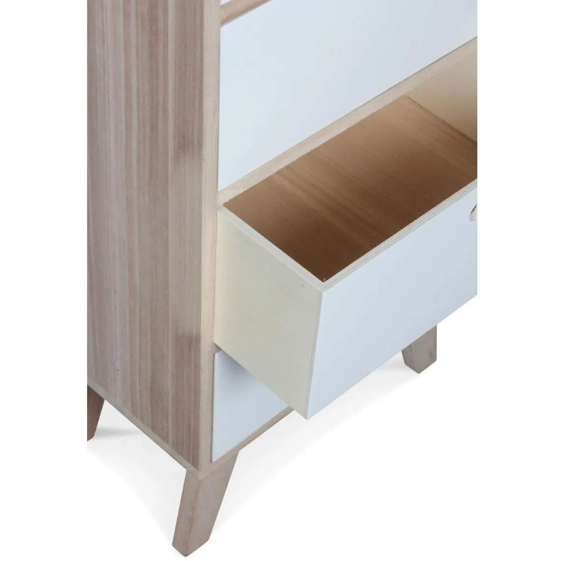 Chiffonnier En Bois 6 Tiroirs 40x25x99 MONTREAL | Commode 3 SUISSES