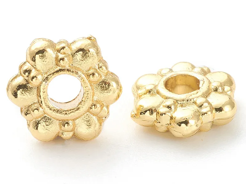 Créez des bijoux avec 20 perles intercalaires fleurs dorées à l'or fin