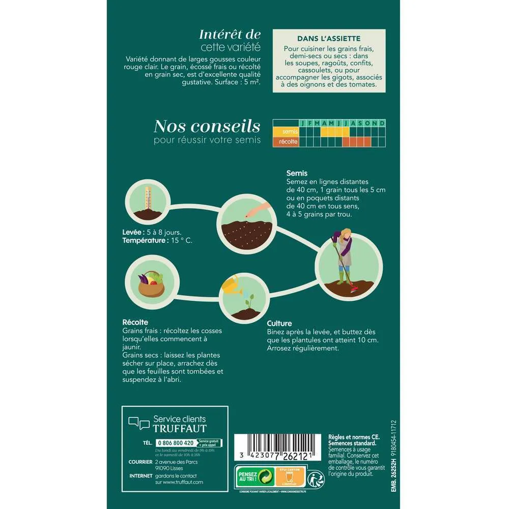 Graines de haricot Borlotto en boite