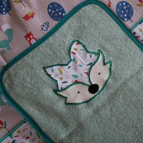 Housse de matelas à langer renard bleu ef vert