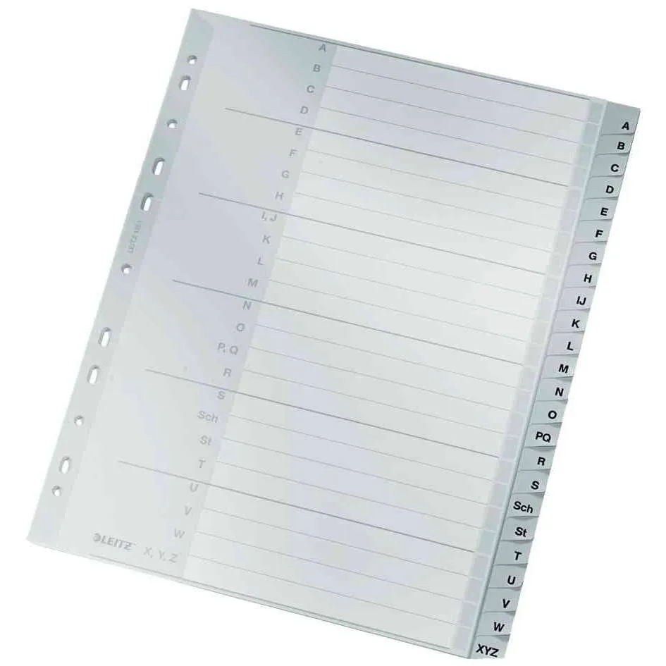 Intercalaires Plastique Alphabetique A-Z 20 compatiments A4 extra large