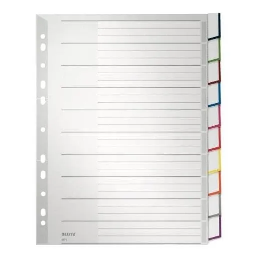 Intercalaires plastique neutret A4 extra large 10 positions