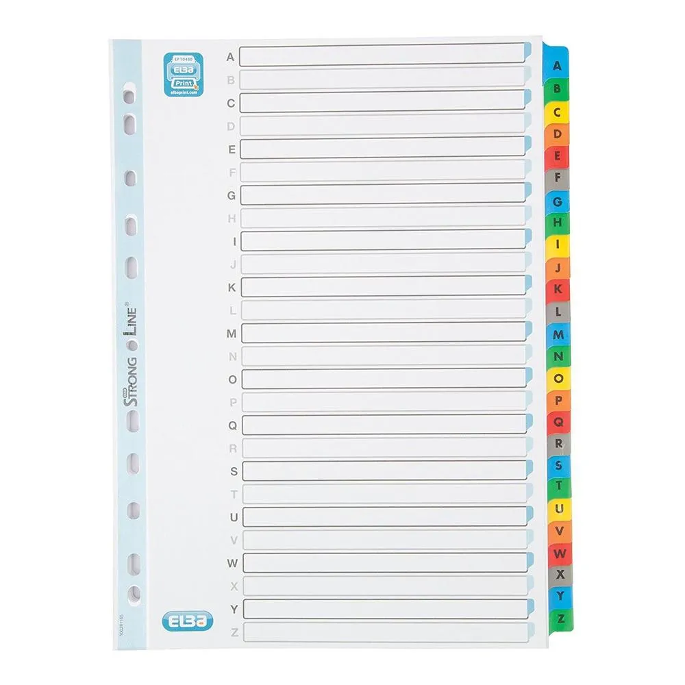 Intercalaires Repertoire alphabetique 26 touches maxi en carte mylar