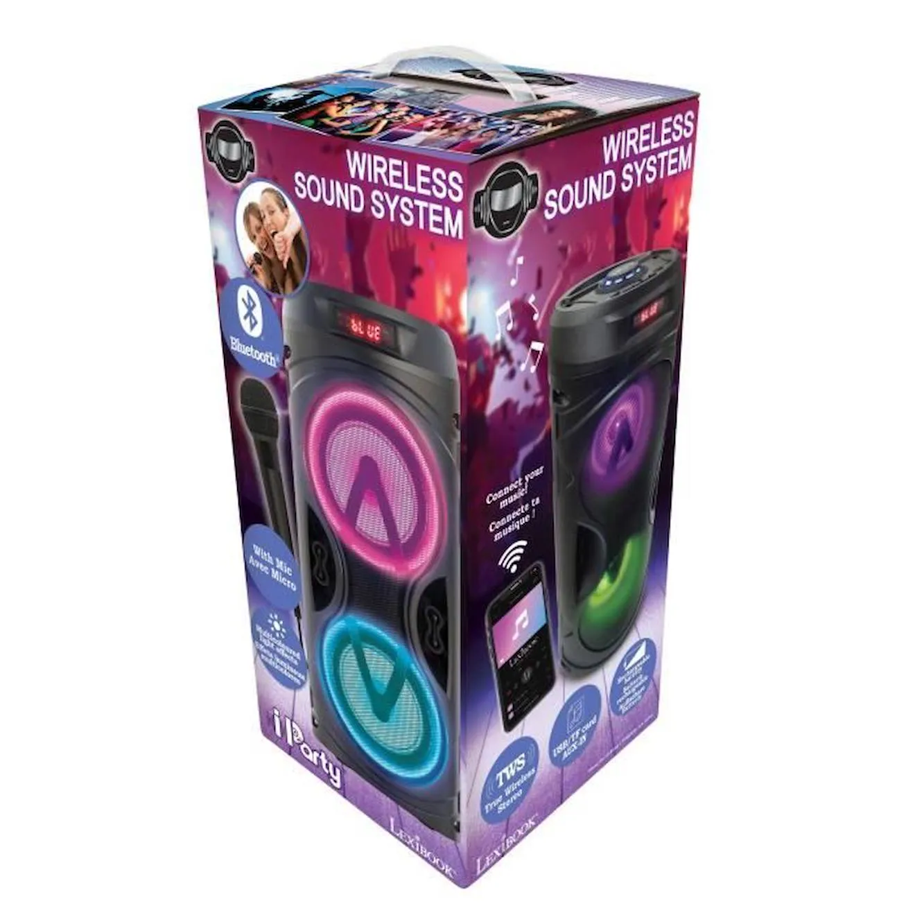 iParty Bluetooth® Sound System (39cm) avec micro noir - Lexibook