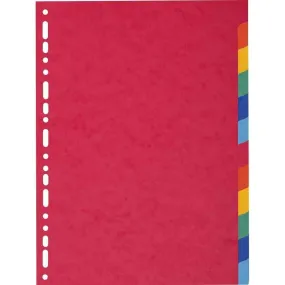Jeu d'intercalaires Carte Lustrée 220g A4 12 positions