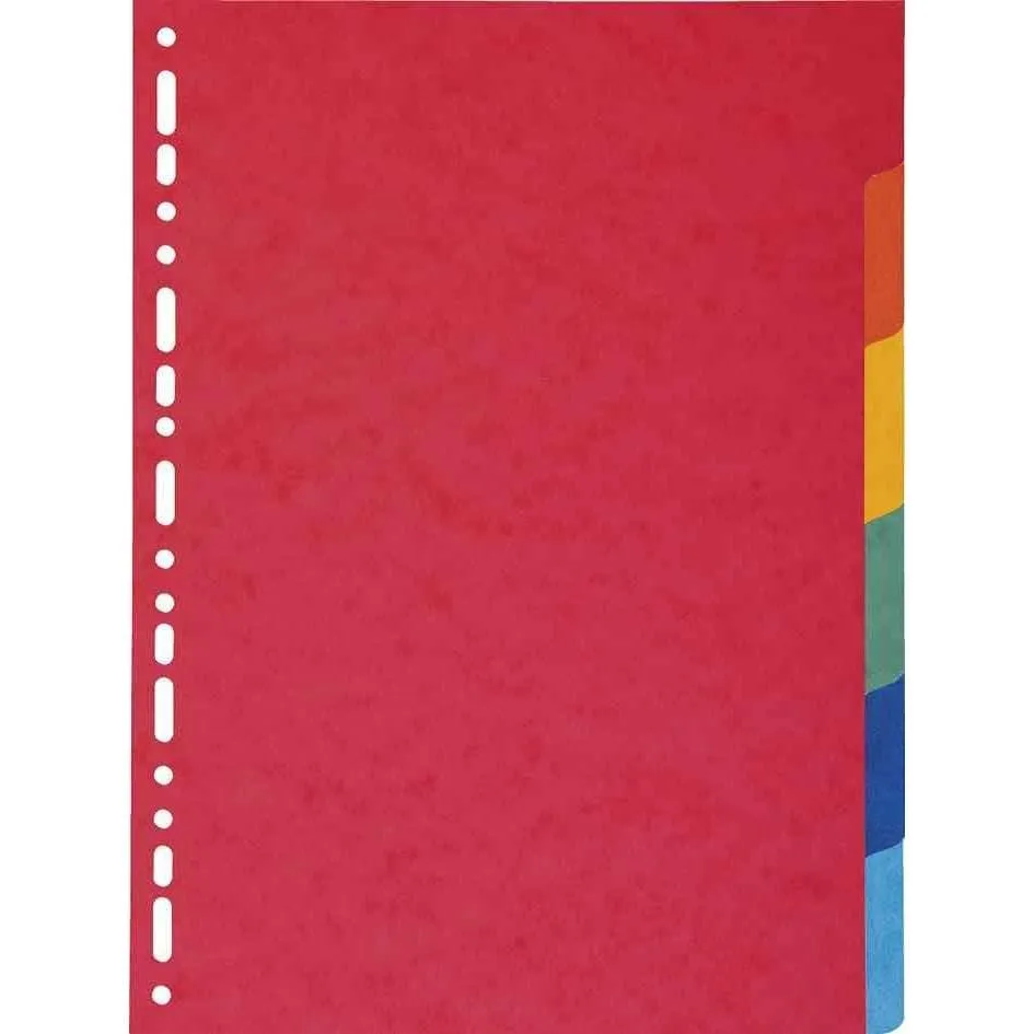 Jeu de 6 intercalaires carton 220g recyclé A4 multicolore
