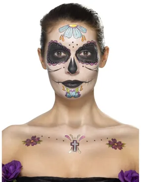 Kit maquillage fleurs bleues femme Dia de los muertos : Deguise-toi, achat de Maquillage