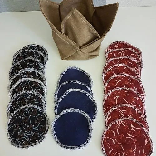 Lot de 19 lingettes démaquillantes lavables avec sac - femmes et bébés (éponge bambou)