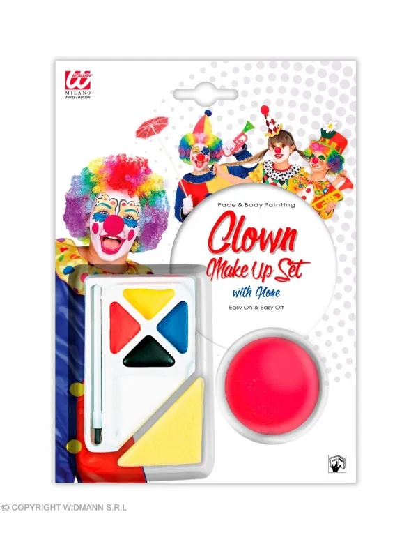 Maquillage clown enfant avec nez rouge