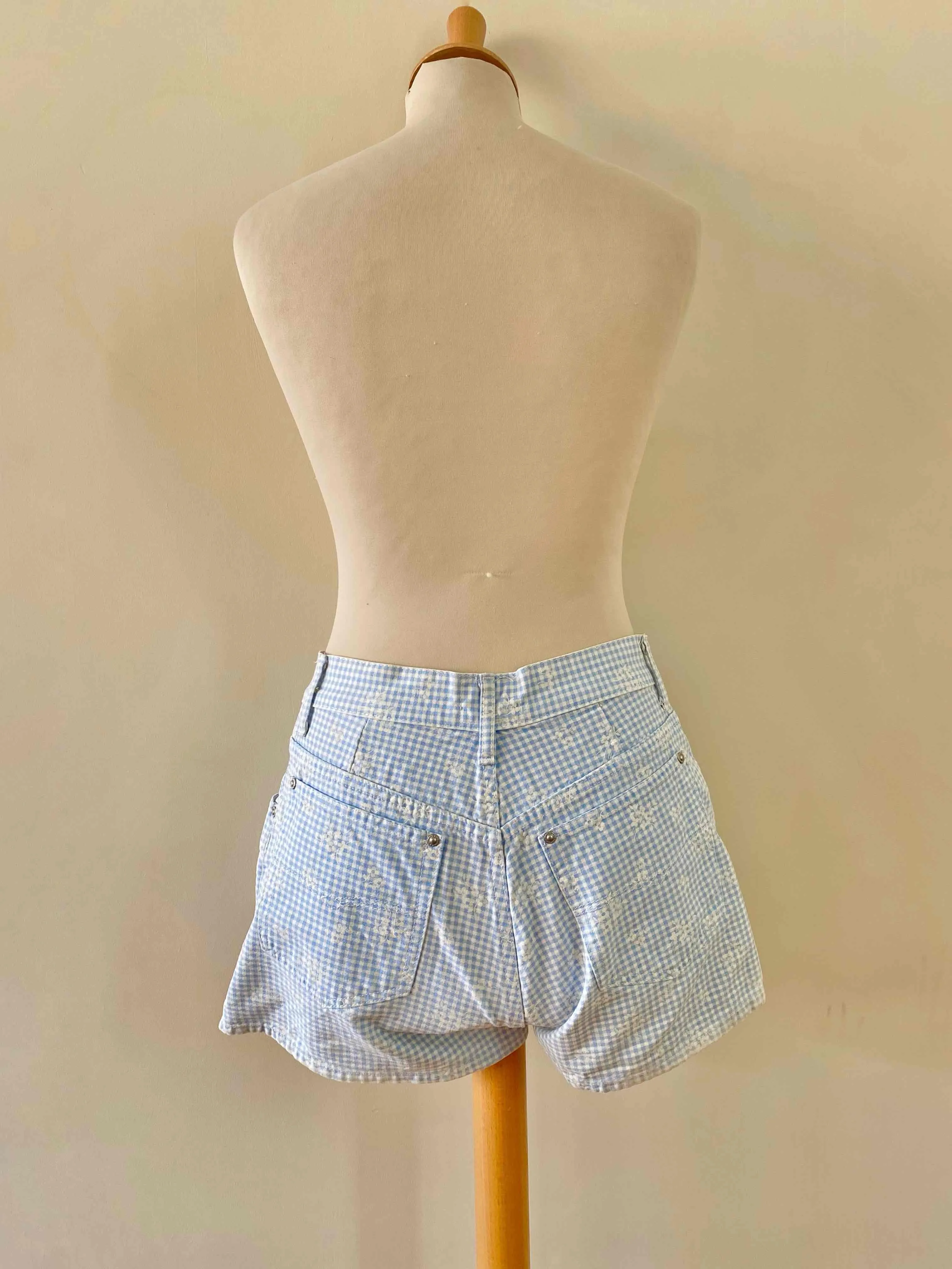 Mini short vichy et fleurs