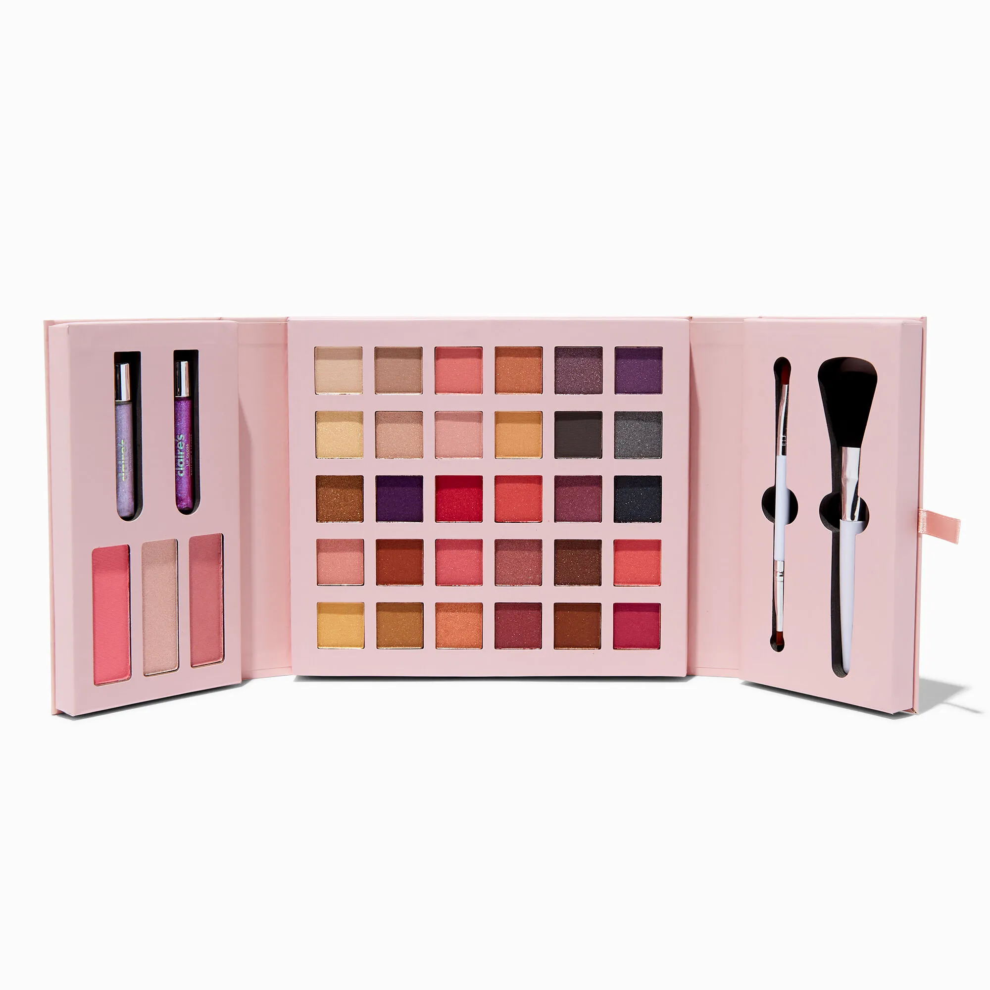 Palette compacte de maquillage rose scintillante