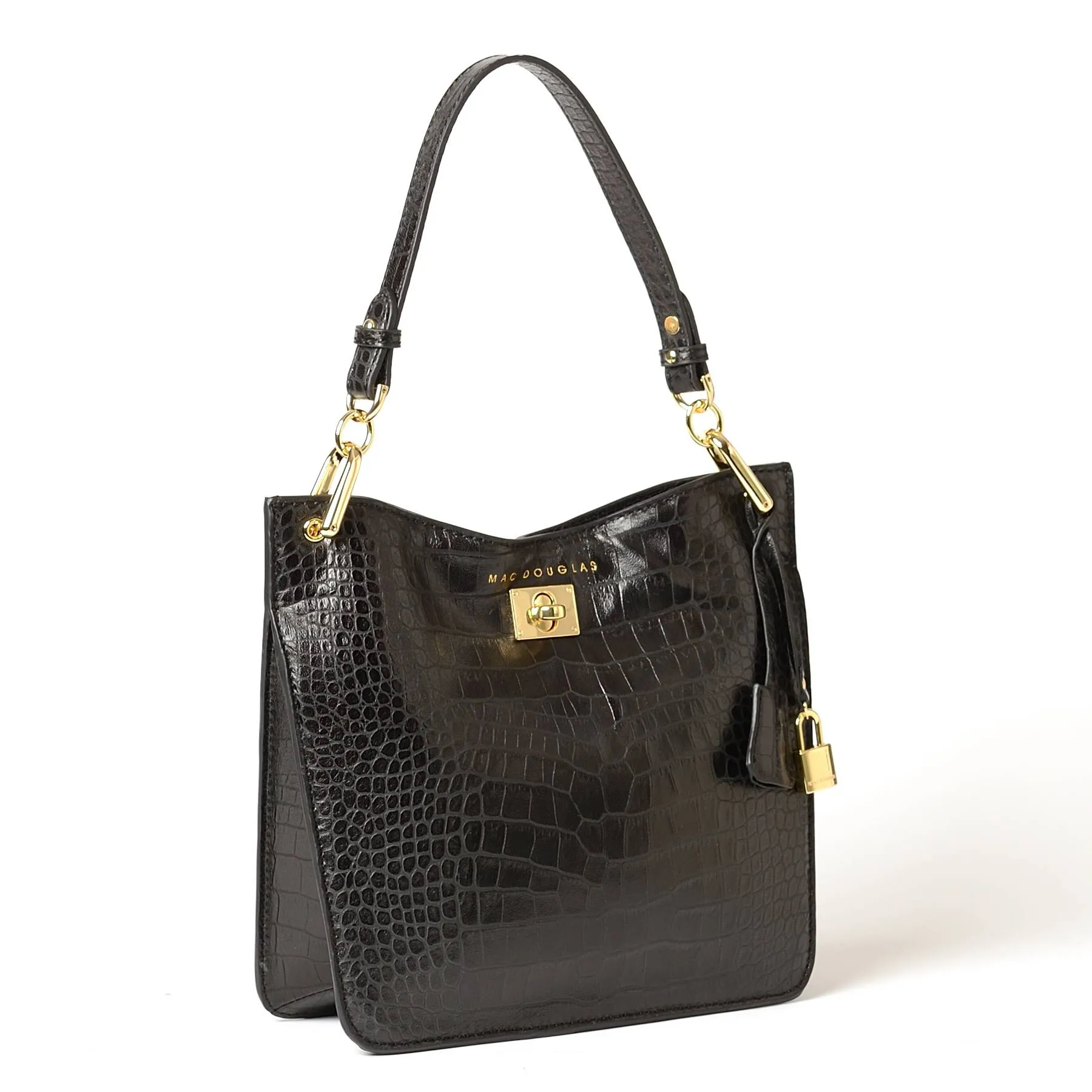 Petit sac épaule Mac Douglas Kentucky Romy cuir croco XS