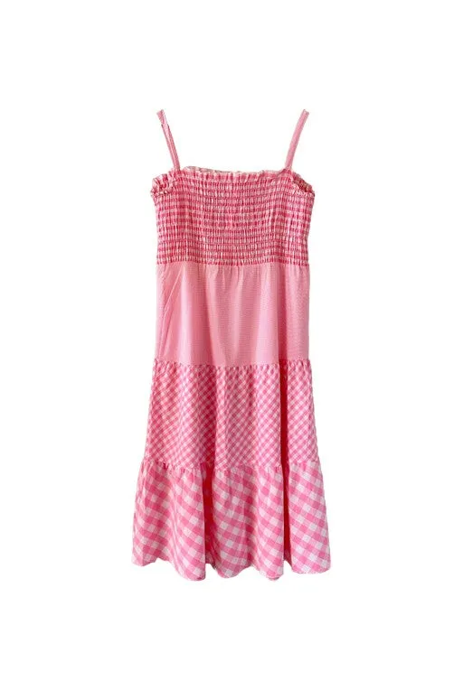 Robe longue vichy