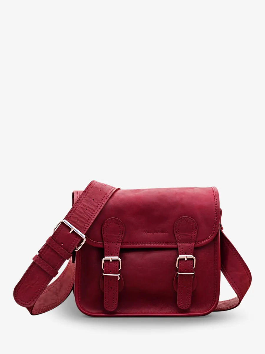 SAC BANDOULIÈRE CUIR ROUGE LaSacoche S - Bordeaux