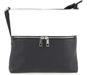 Sac bandoulière cuir noir blanc