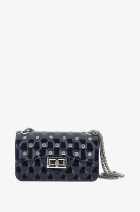 Sac porté épaule effet matelassé en PVC à strass fille
