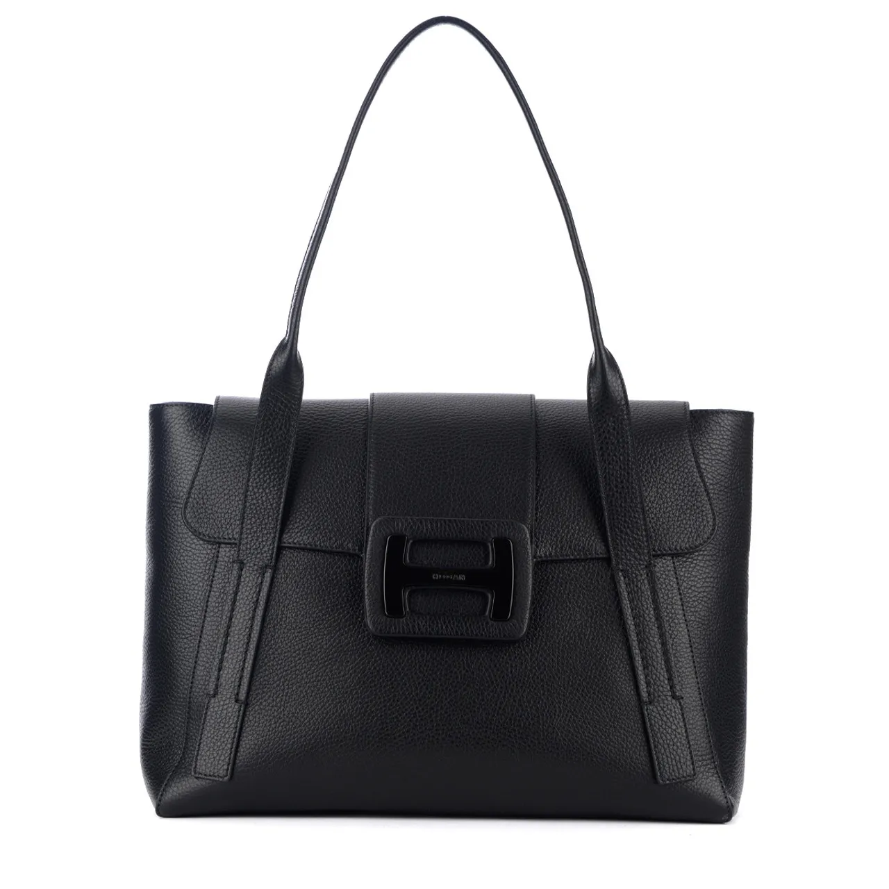 Sac porté épaule Hogan H-Bag Shopping en cuir noir