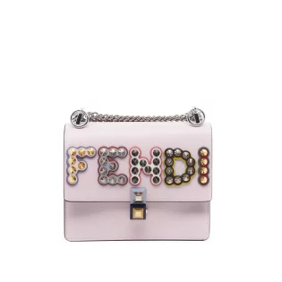 Sac porté épaule Kan I Petit Fendi Cuir lisse Rose