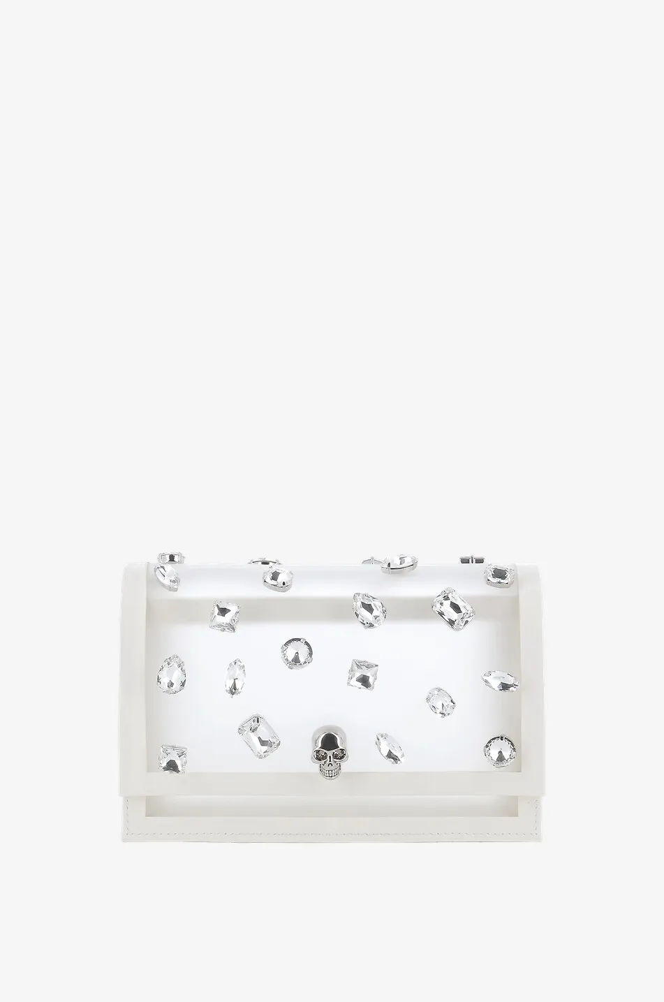 Sac porté épaule transparent à cristaux Skull Small