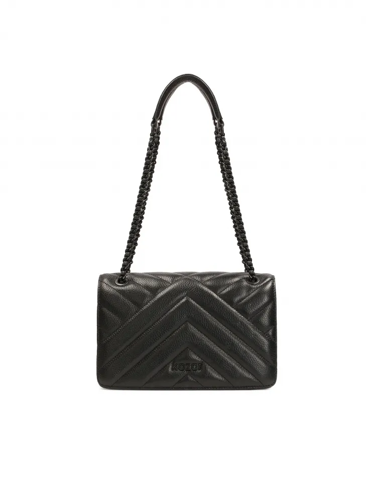 Sac à bandoulière allongé avec surpiqûres remarquables 
