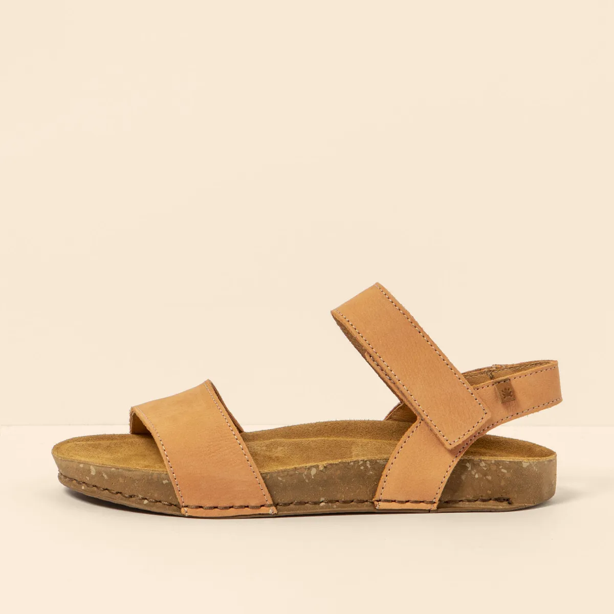 Sandales confortables plates en cuir ultra confort - Jaune