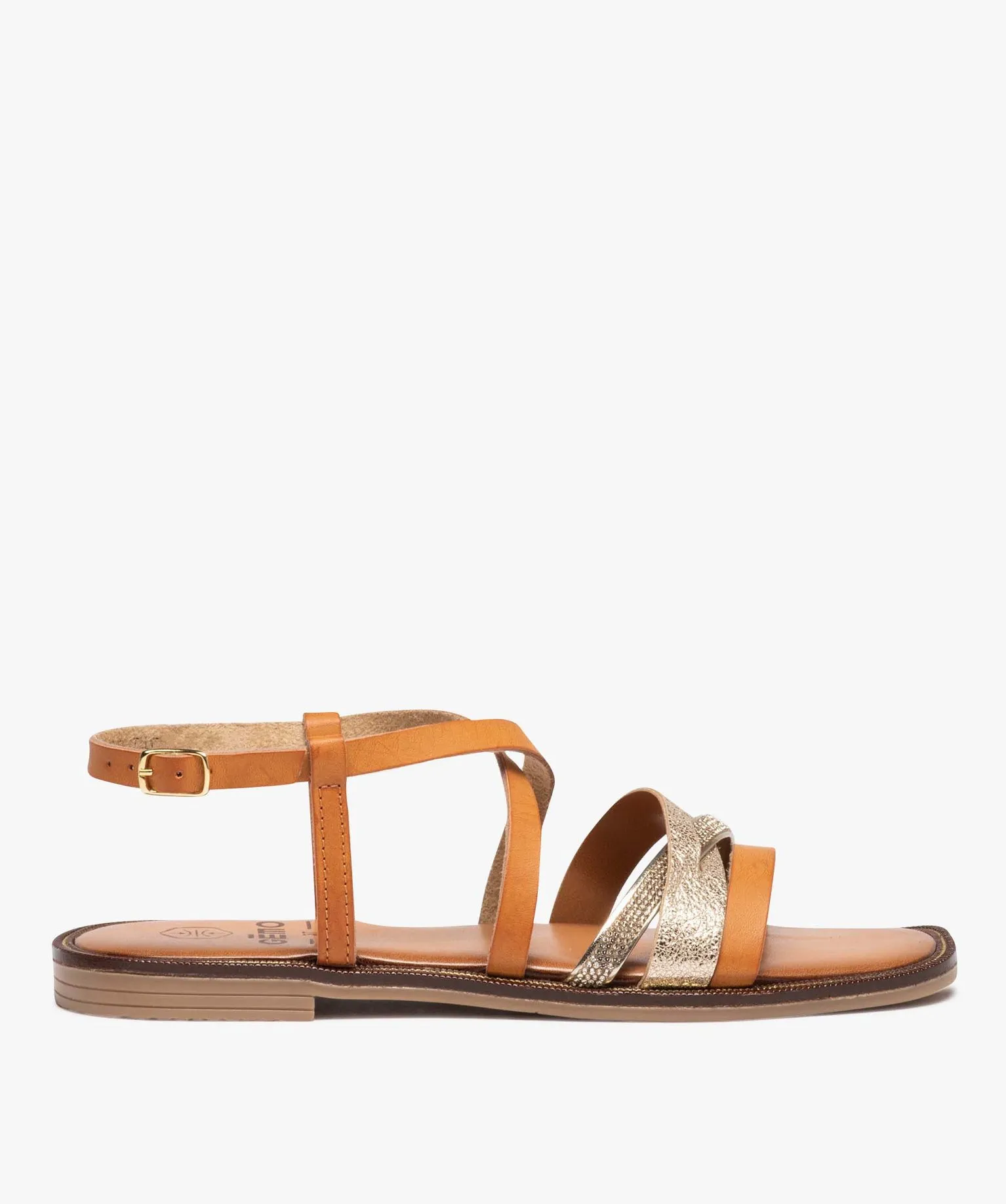 sandales femme plates a fines brides fantaisie brun sandales plates et nu-pieds