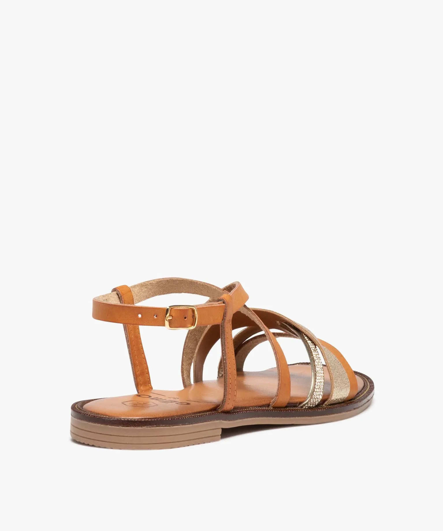 sandales femme plates a fines brides fantaisie brun sandales plates et nu-pieds
