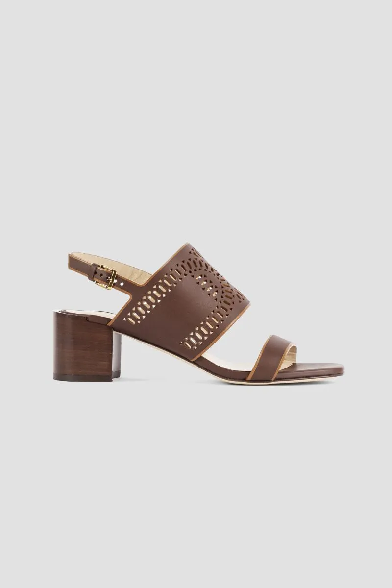 Sandales à talons en cuir
