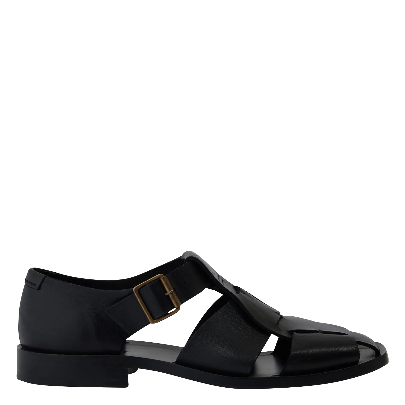 SOEUR  Sandales plates en cuir velika - Noir