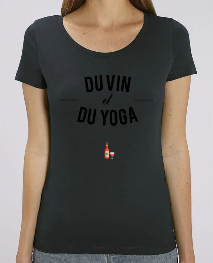 T-shirt Femme Du Vin et du Yoga par tunetoo