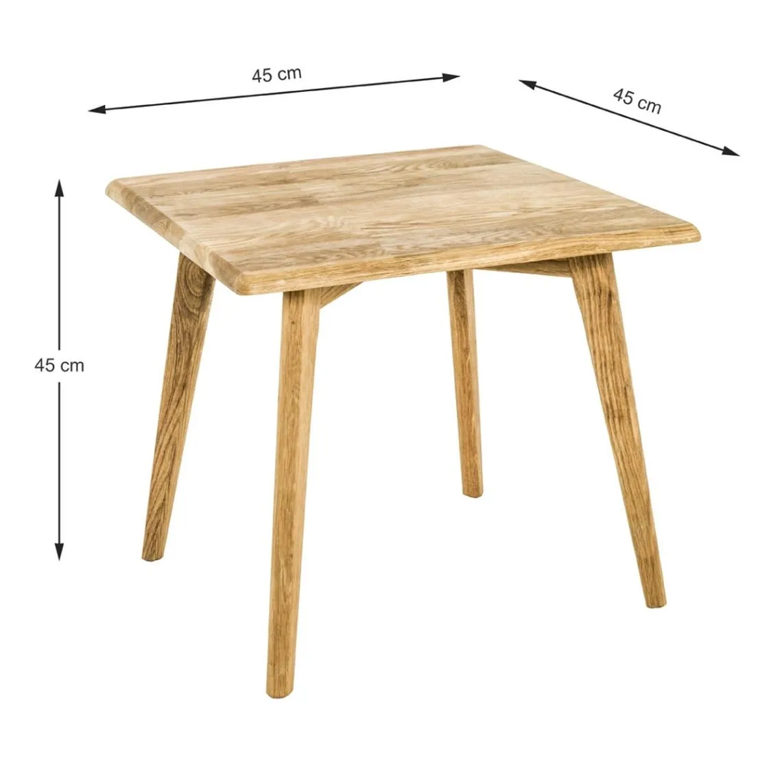 Table d'appoint avec structure et plateau en Bois massif chêne | 3 Suisses